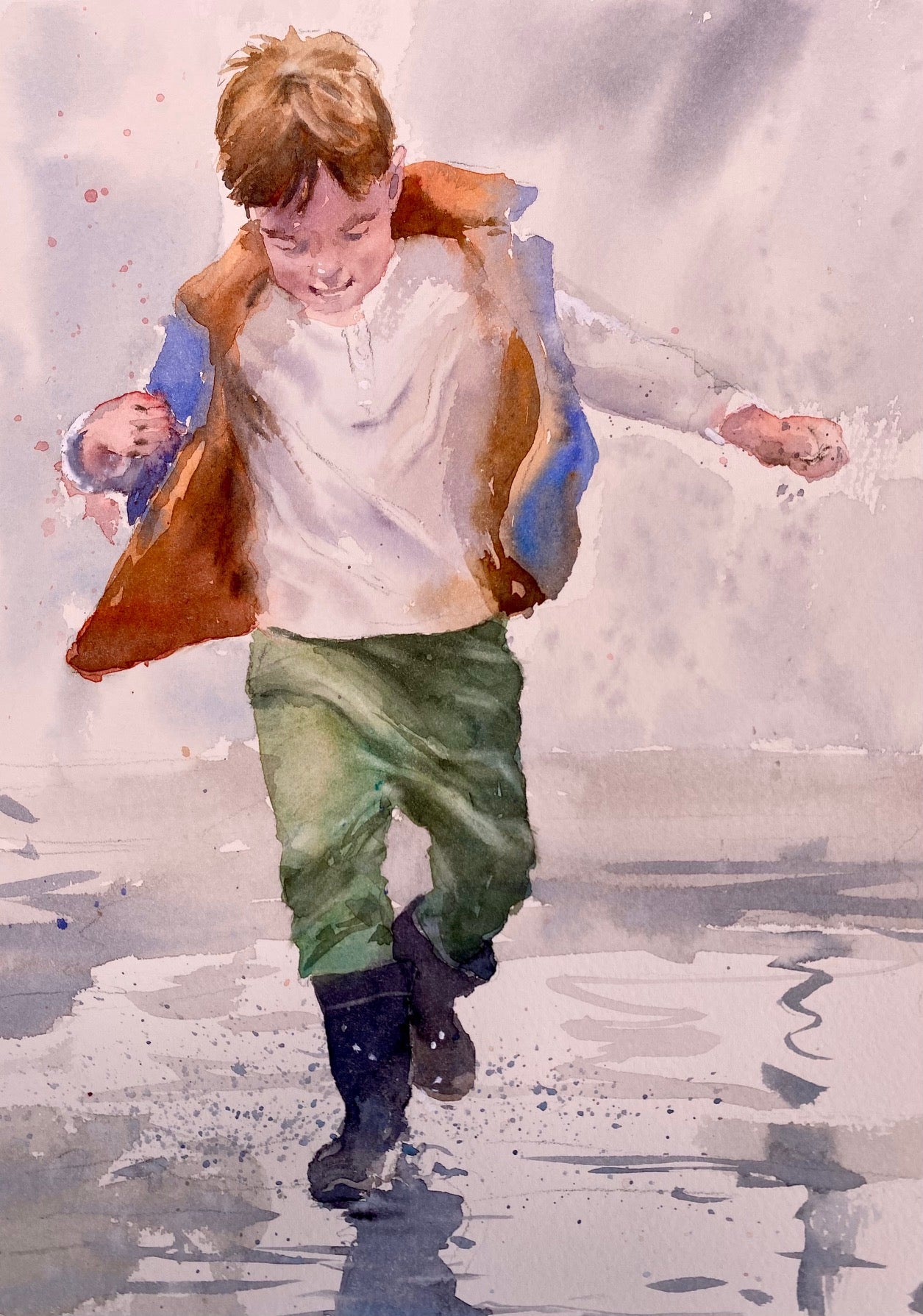 Spaß im Regen (28x35cm)