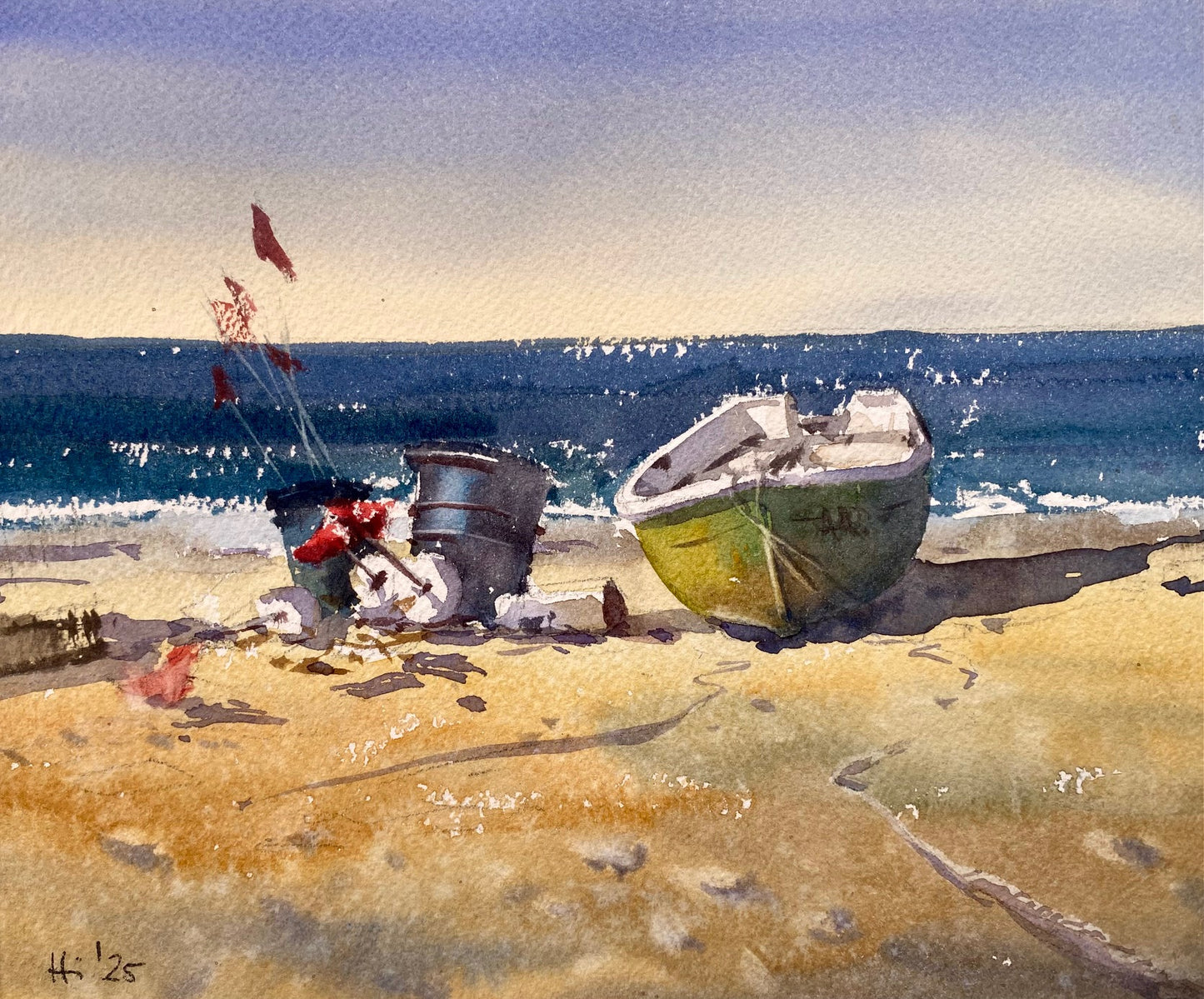 Fischerboot an der Ostsee (28x35cm)