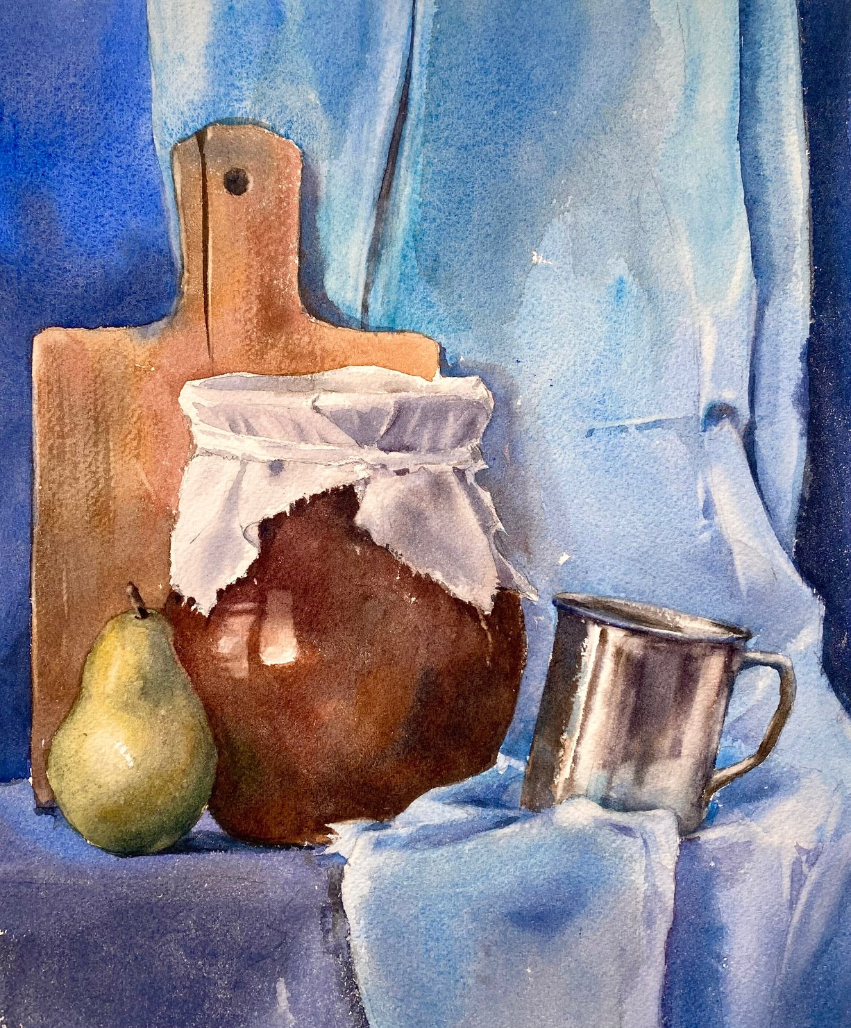 Stillleben mit glänzendem Becher (30x35cm)
