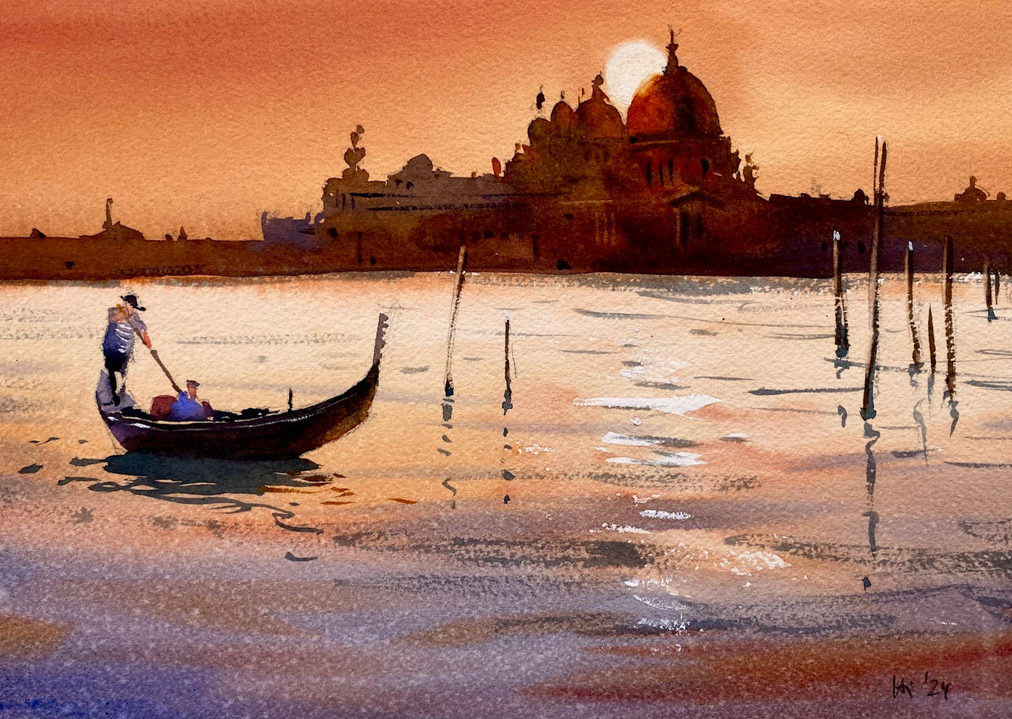 Venedig abends (28x35cm)