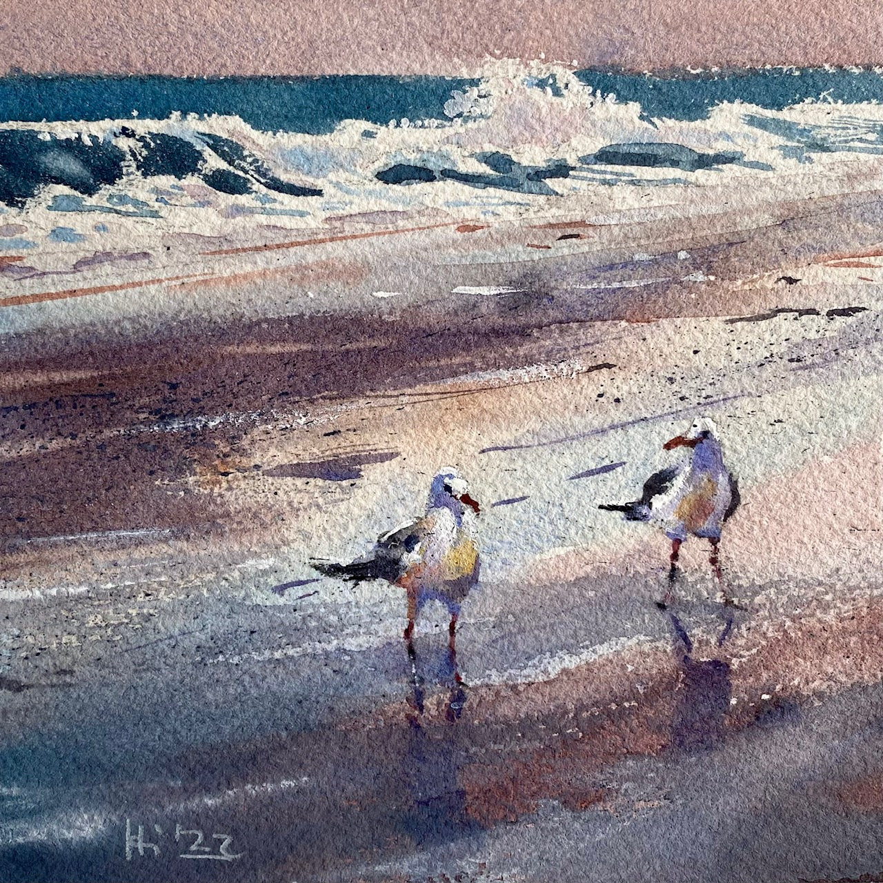 Zwei Möwen (20x20cm)